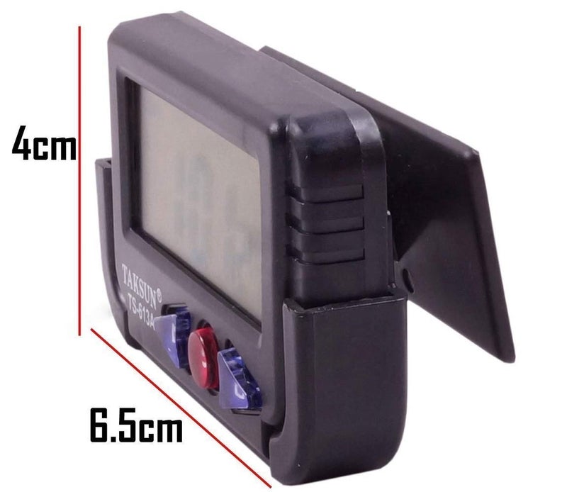 ROYALS ساعة طاولة تنبيه مكتبية مع ساعة توقيت ووقوف مرن، ساعة رقمية، سوداء | ساعة صغيرة للمكتب - Image 3