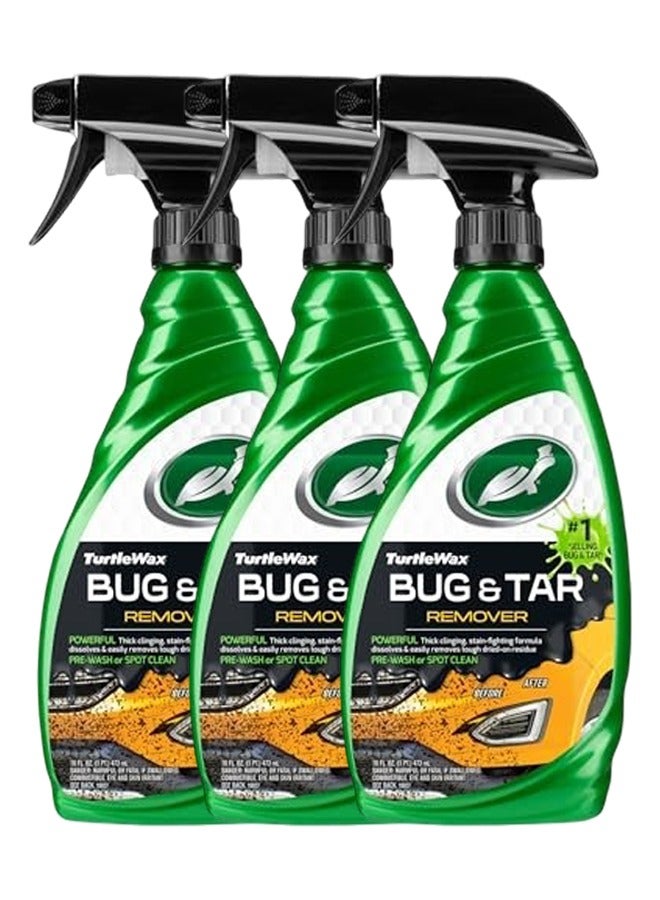 TurtleWax 3 PCS Turtle Wax Bug & Tar Remover Spray 473ml Car Exterior Cleaner for Bugs Tar Tree Sap Road Grime Paint Safe Pre Wash Spot Cleaning Formula for Cars Trucks Motorcycles RVs Fast Acting Automotive Surface Cleaning Spray TW-BTR473 - Image 1