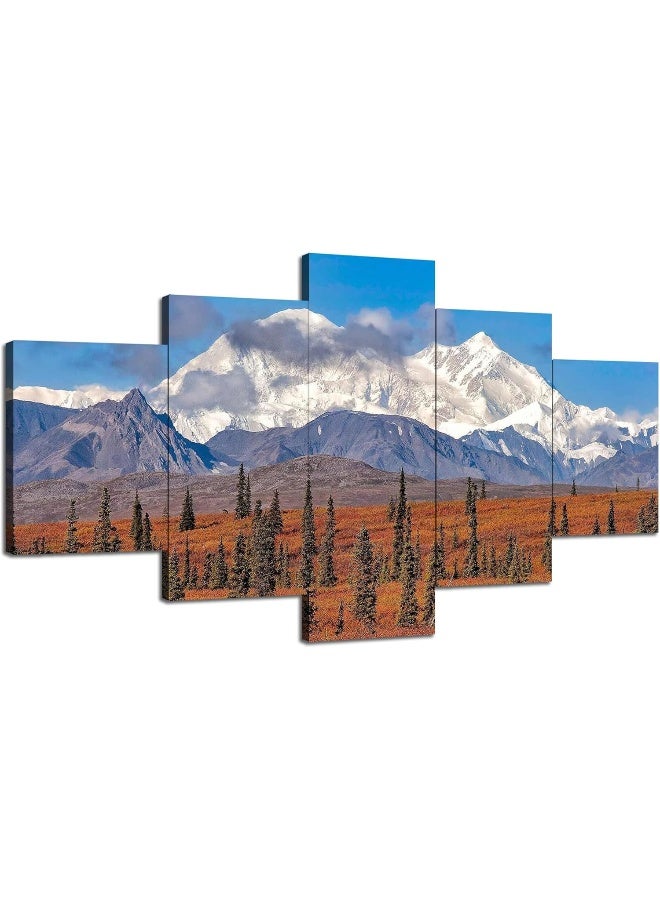 Home Trove Artbrush Tower Denali National Park Mount Mckinley Landscape Wall Decor - Image 1