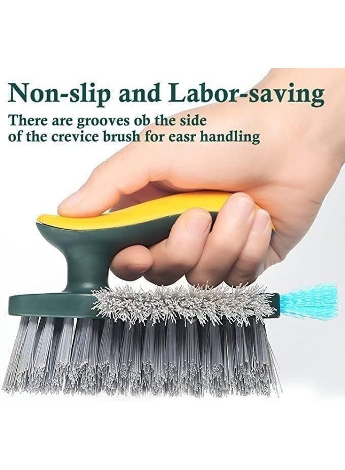 فرشاة تنظيف البلاط 4 في 1 مع ممسحة ، فرش تنظيف الحمام وتنظيف الفجوات على شكل V، أدوات فرشاة تنظيف الشقوق والأرضيات متعددة الوظائف للزوايا والنوافذ والحوض والمطبخ - Image 4