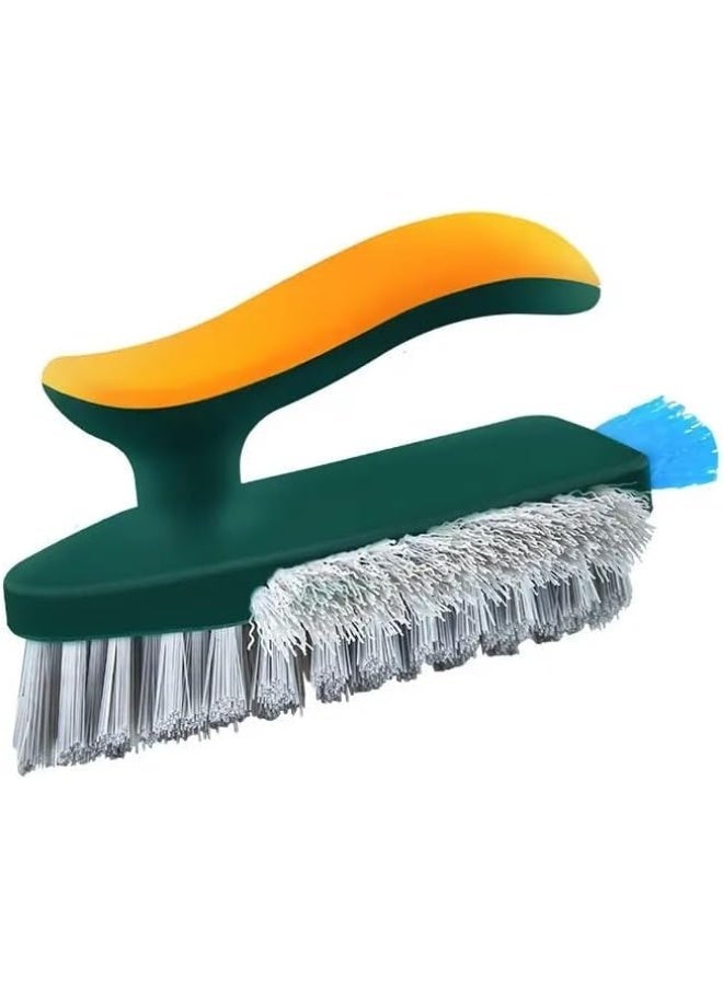 فرشاة تنظيف البلاط 4 في 1 مع ممسحة ، فرش تنظيف الحمام وتنظيف الفجوات على شكل V، أدوات فرشاة تنظيف الشقوق والأرضيات متعددة الوظائف للزوايا والنوافذ والحوض والمطبخ - Image 1