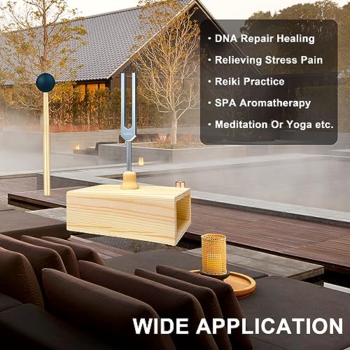 Lrowvenu 432 Hz Tuning Fork with Resonance Box, Aluminum Alloy, Wooden Speaker, Ideal for Sound Healing, SPA Aromatherapy, Tuning Fork Resonance Teaching, Hearing Tests, Meditation etc - Image 4