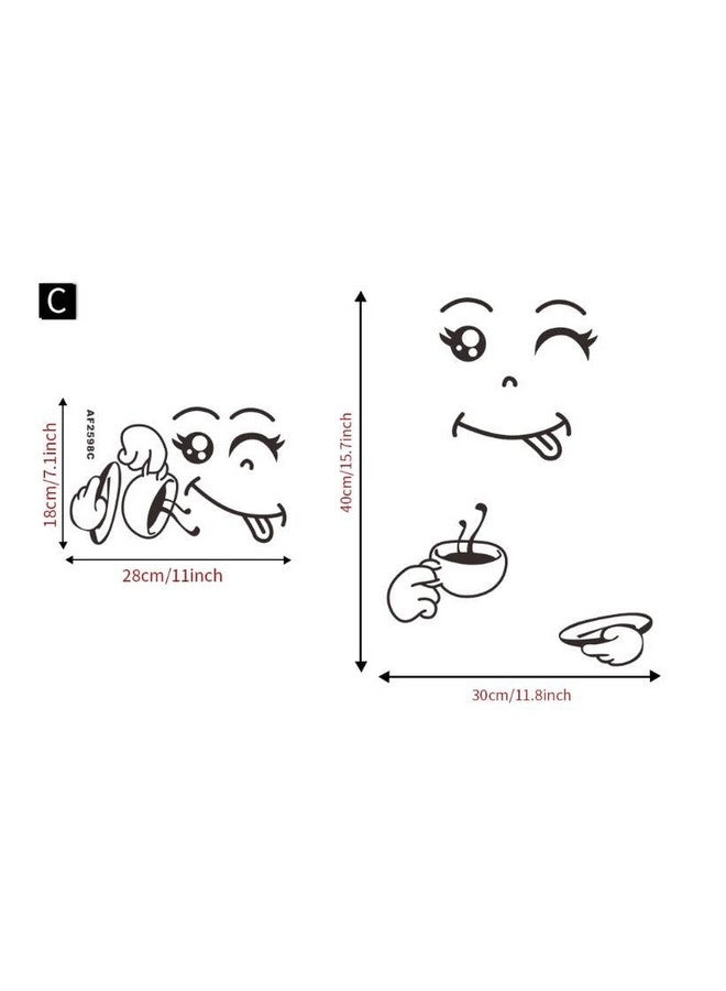 Generic 2pcs Kitchen Fridge Stickers A Funny Face Looks Like You are Enjoying Your Meal Wall Car Door Stickers Decor Decals Art Mural Paste, Green, JS2024-002 - Image 4