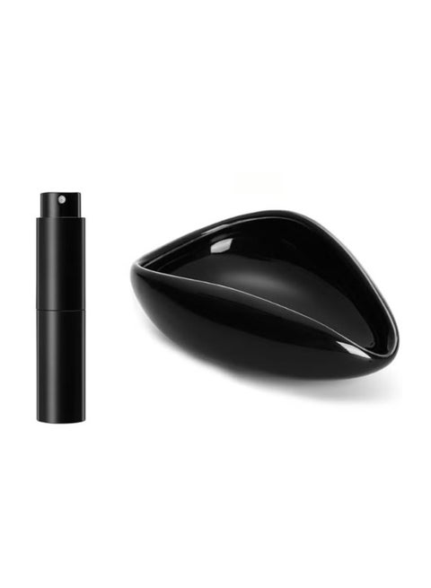 Coffee Bean Dosing Tray and Coffee Bean Spray 2-Piece Set Black