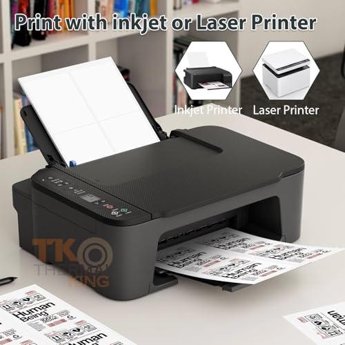 TK Thermal King 4" x 5" 100 Sheets Permanent Adhesive White Blank Shipping 400 Labels for Laser & Inkjet Printers (4 Labels/Sheet) - Image 3