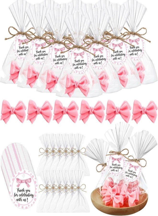 Demissle 40 Sets Coquette Bow Baby Shower Favors Soap Party Favors for Guests Return Gifts Bulk Cute Soaps with Bags Twines Thanks Tags for Birthday Party Decorations Girl Gender Reveal(Pink) - Image 1
