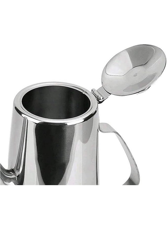 Lucky 1.5L Milk Frothing Pot Stainless Steel Pot with Lid Coffee Milk Beverage Short Spout Pot Suitable for Beverages Milk Juice Silve  - Image 4