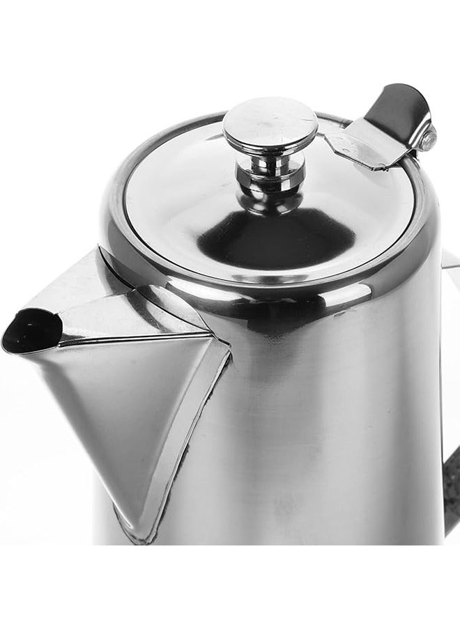 Lucky 1.5L Milk Frothing Pot Stainless Steel Pot with Lid Coffee Milk Beverage Short Spout Pot Suitable for Beverages Milk Juice Silve  - Image 3