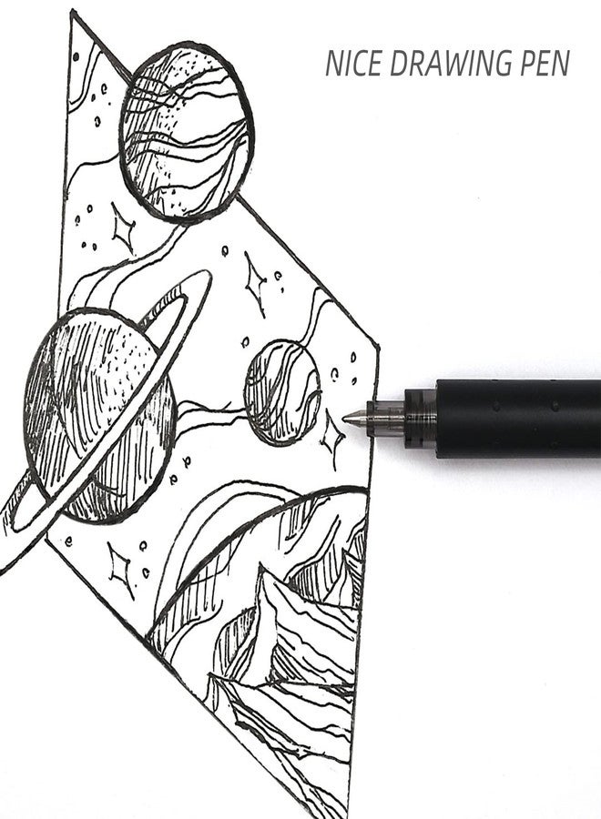 Kaco Retractable Refillable Gel Ink Pens 0.5mm Fine Point (ROCKET, 10 Pieces - Black Ink) - Image 4