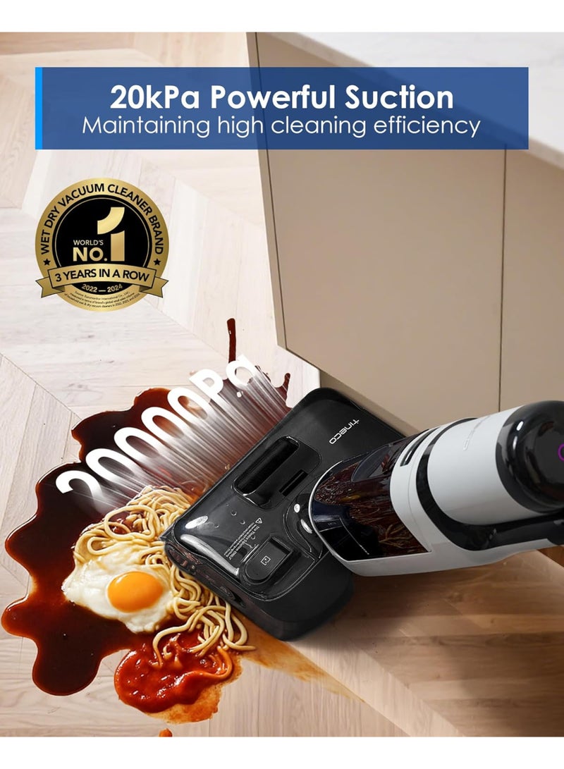 Tineco Floor ONE i5 Stretch Wet Dry Vacuum Cleaner, Vacuum & Mop in One Step, 20kpa Powerful Suction, 180° Lay-Flat Design, Anti-Tangle Design, Dual-Sided Edge Cleaning, Up to 30* Minutes Runtime 0.8 L 210 W FW441700AE Dark Grey - Image 2