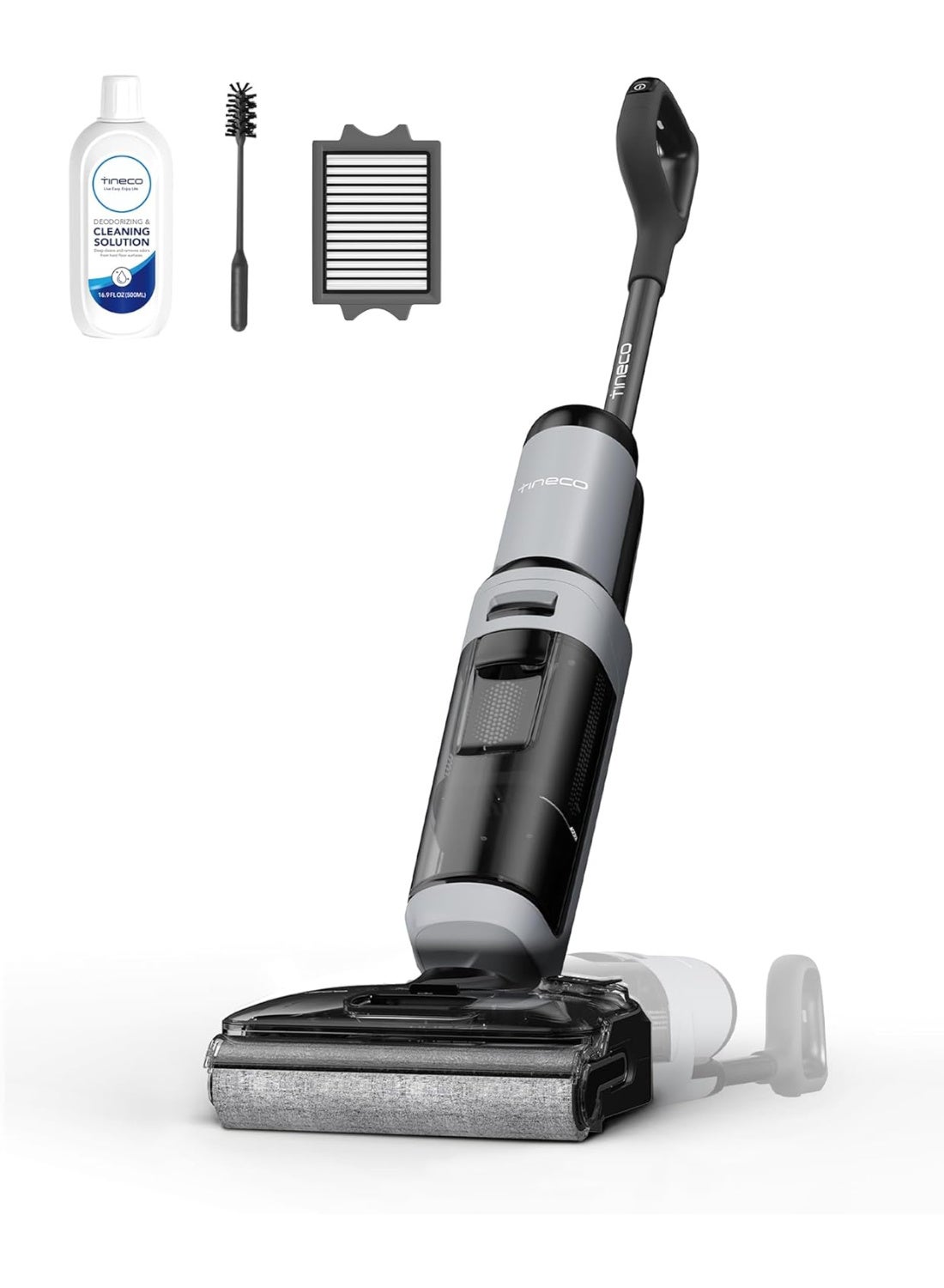 Tineco Floor ONE i5 Stretch Wet Dry Vacuum Cleaner, Vacuum & Mop in One Step, 20kpa Powerful Suction, 180° Lay-Flat Design, Anti-Tangle Design, Dual-Sided Edge Cleaning, Up to 30* Minutes Runtime 0.8 L 210.0 W FW441700AE Dark Grey
