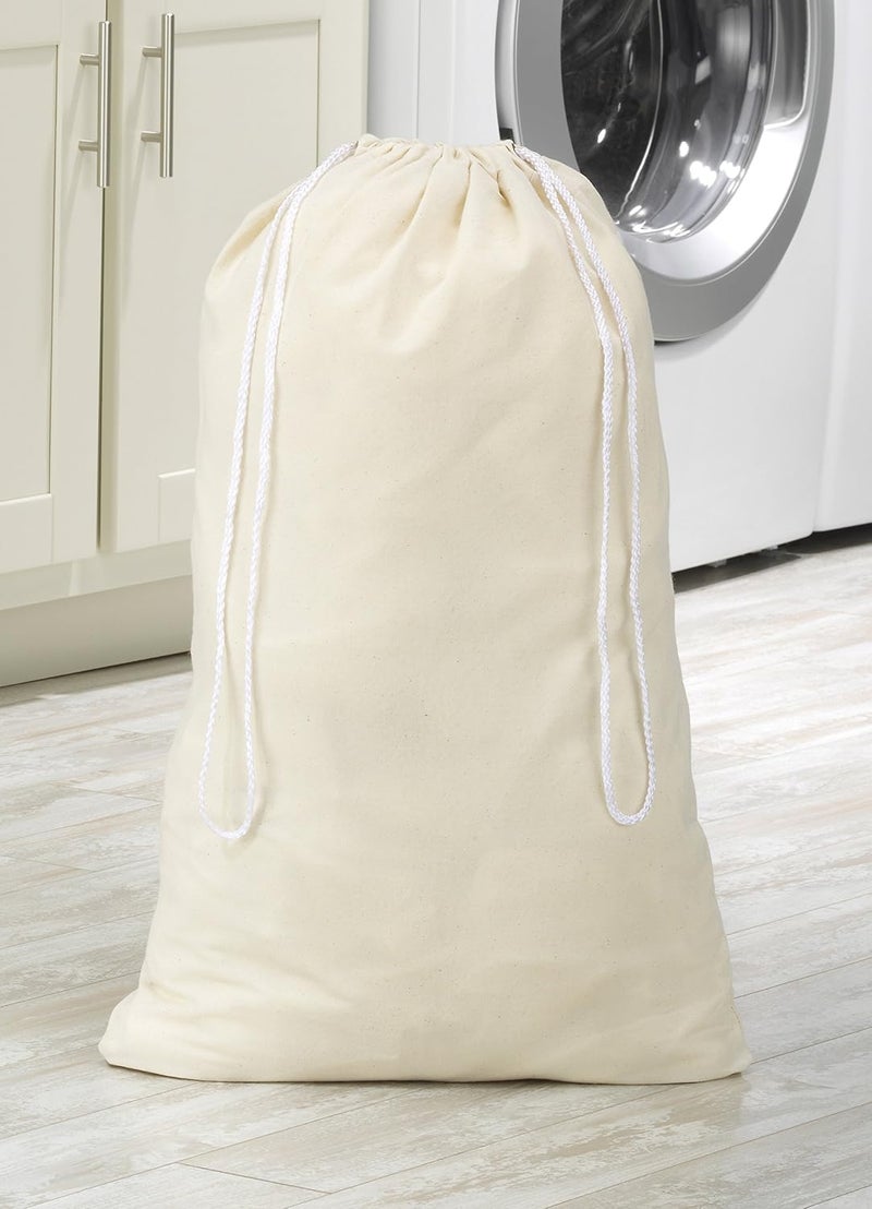 Whitmor Cotton Laundry Bag - Durable Natural Duffle for Laundry Storage - Image 2
