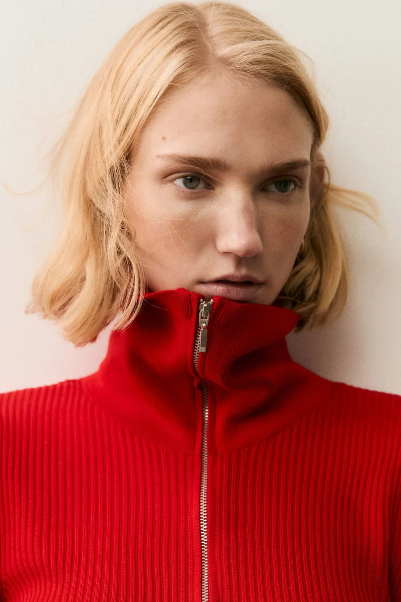 H&M Rib-knit zip-top top