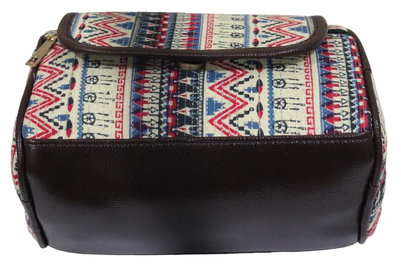 SHIVKARI Women's Ladies Ikkat Cotton Fabric Classical and Fashionable Flap Duffle Sling Bag l Pink - Image 4