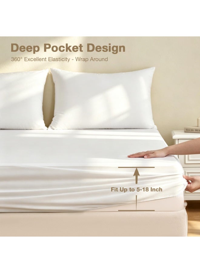 Waterproof Mattress Protector, Breathable Non-Slip Fitted Bed Cover, 190 x 90 cm - Image 5