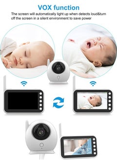 Occuwzz Baby Monitor with Camera Audio 4.3 Inch Display 360° Rotation Range 8 Lullaby Monitor for Babies and Elderly  - Image 5