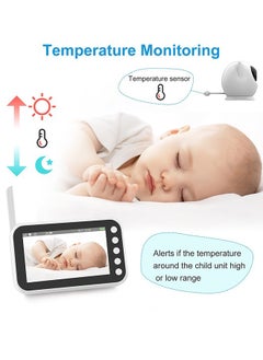 Occuwzz Baby Monitor with Camera Audio 4.3 Inch Display 360° Rotation Range 8 Lullaby Monitor for Babies and Elderly  - Image 3