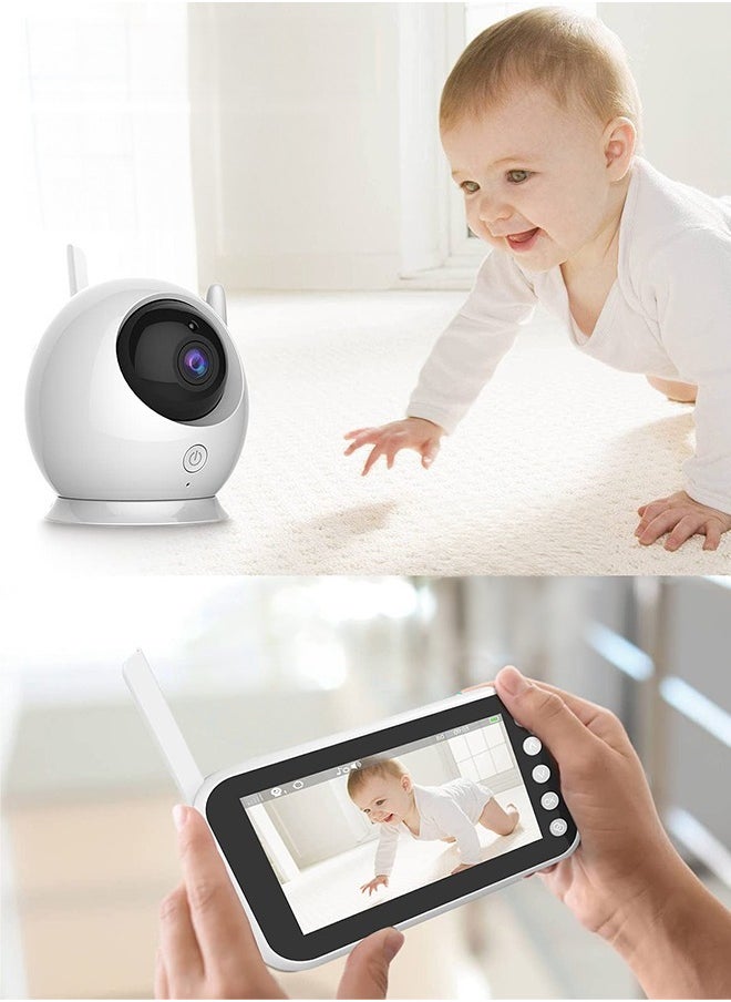 Occuwzz - Baby Monitor with Camera Audio 4.3 Inch Display 360° Rotation Range 8 Lullaby Monitor for Babies and Elderly - Image 1