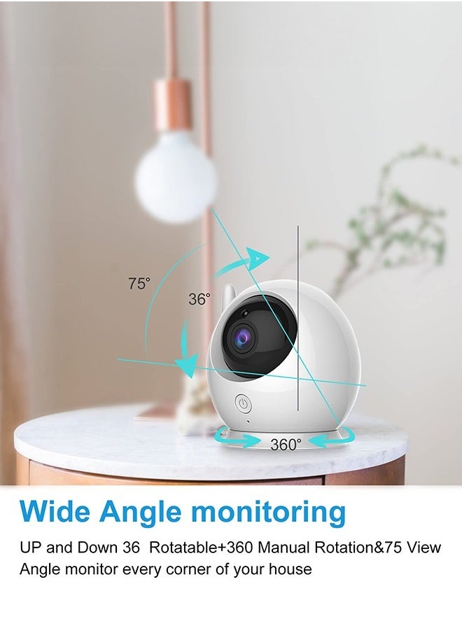 Occuwzz - Baby Monitor with Camera Audio 4.3 Inch Display 360° Rotation Range 8 Lullaby Monitor for Babies and Elderly - Image 1
