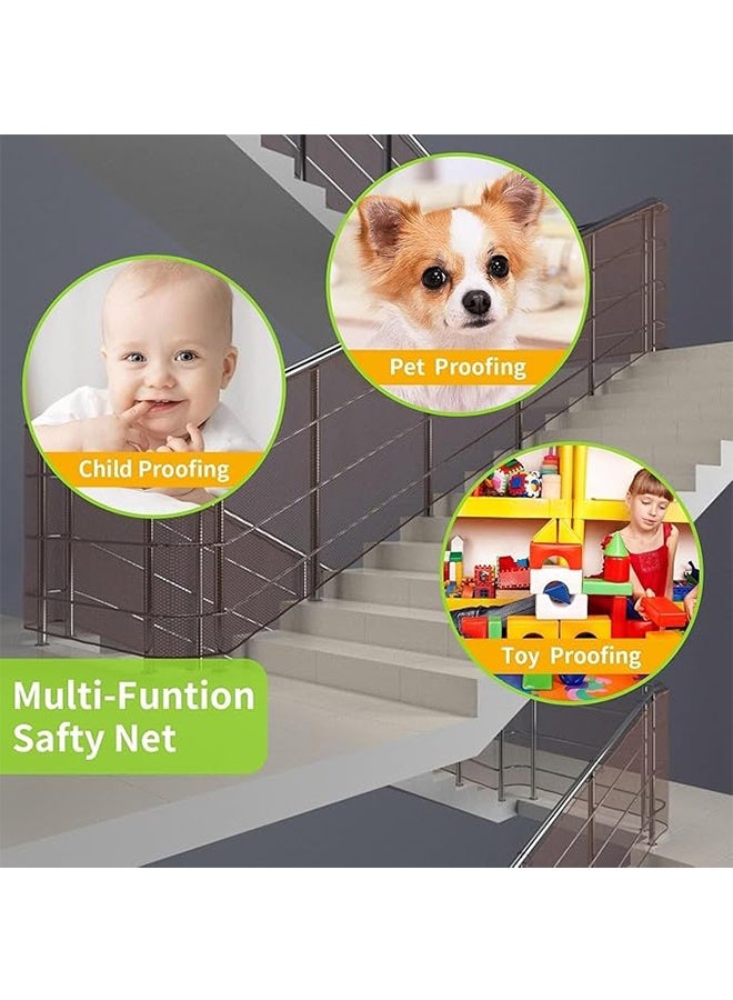HAVEN Baby Safety Stair Railing Net Children's Outdoor Balcony Fence Protection Mesh No Drilling For Dog Cat Window 300x78cm Black - Image 5