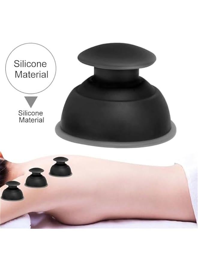 موكسو الخمارة الكأس، 5 قطع  ممتص للرطوة مكافح للسيلوليت كأس شفط ماساج للرطوة كو شفطي مجموعة م 5 قطع إمكاية شفط قوية ل الآلام(أسود) - Image 3