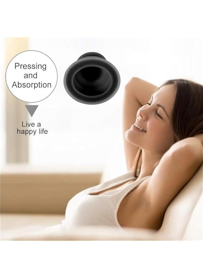 موكسو الخمارة الكأس، 5 قطع  ممتص للرطوة مكافح للسيلوليت كأس شفط ماساج للرطوة كو شفطي مجموعة م 5 قطع إمكاية شفط قوية ل الآلام(أسود) - Image 2