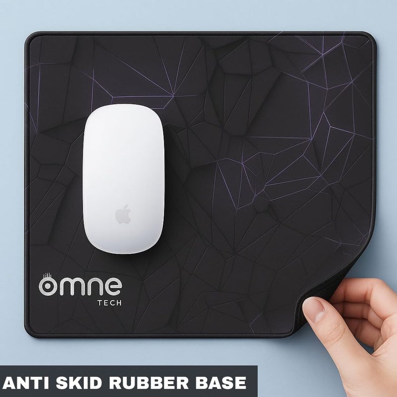 omne TECH Mousepad for Desk | Smooth Waterproof Surface, Anti-Slip Rubber Base, Durable & Comfortable Mouse Pad for Office, Laptop & Computer (Pruple) - Image 2
