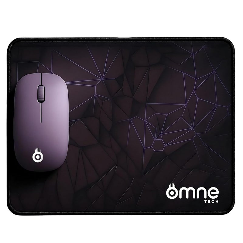 omne TECH Mousepad for Desk | Smooth Waterproof Surface, Anti-Slip Rubber Base, Durable & Comfortable Mouse Pad for Office, Laptop & Computer (Pruple) - Image 1