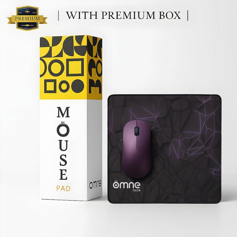 omne TECH Mousepad for Desk | Smooth Waterproof Surface, Anti-Slip Rubber Base, Durable & Comfortable Mouse Pad for Office, Laptop & Computer (Pruple) - Image 3