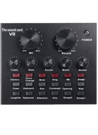 V8 Multifunctional Live Sound Card USB Audio Interface Intelligent Volume Adjustable Audio Mixer Sound Card for Recording Hosting Speech - pzsku/ZC5B167FFCAA7A9248A60Z/45/_/1700813257/161159ab-2c35-4981-954c-3b485d4cf6b9