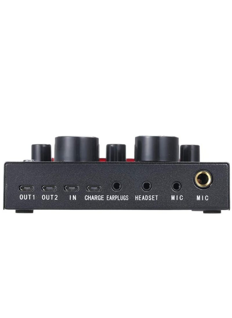 ELTRAZONE V8 Multifunctional Live Sound Card USB Audio Interface Intelligent Volume Adjustable Audio Mixer Sound Card for Recording Hosting Speech  - Image 5