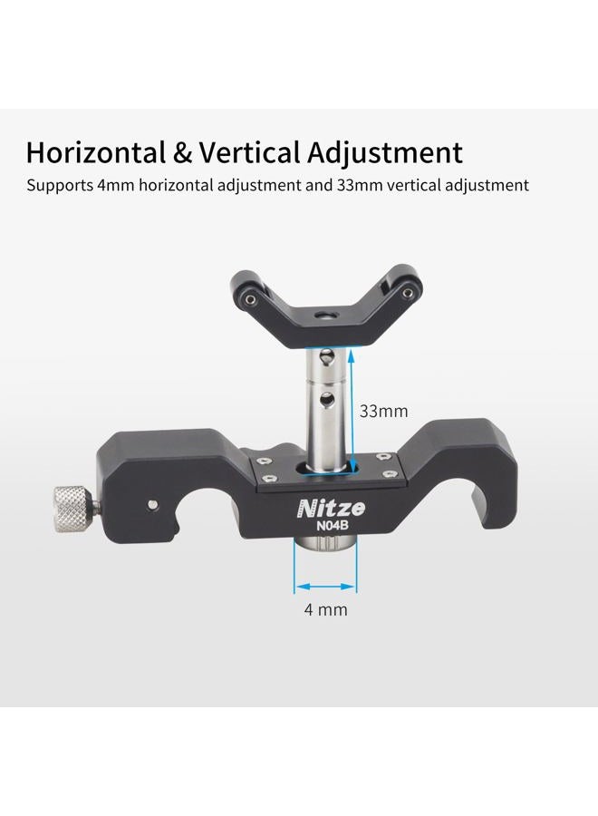 Nitze دعم عدسة عالمي بقطر 15 مم مع قاعدة Y متحركة وأعمدة تمديد ارتفاع 1/4 بوصة و 3/8 بوصة و M3 - N04B - Image 4