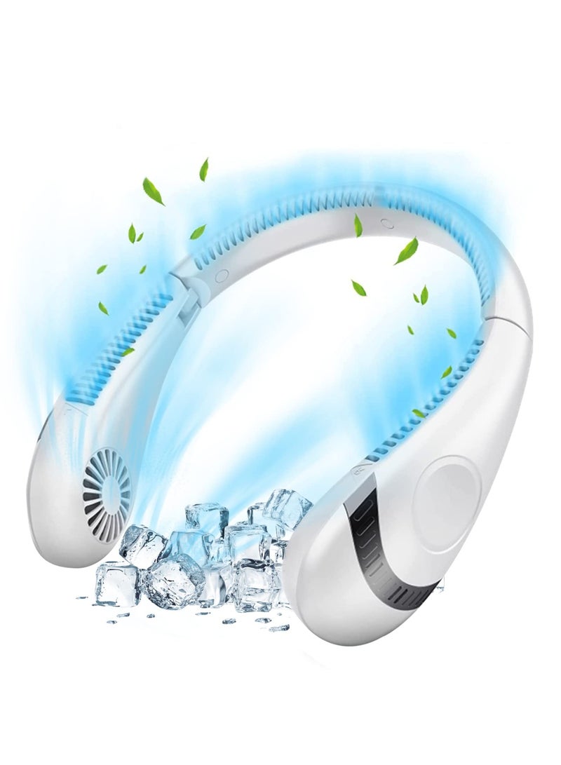 MIXDE Personal Fan, Portable Bladeless Fan, 3 Speeds Rechargeable, Battery Operated Neck Fan for Men Women Headphone Design(No Hair Twisting), for Travel Outdoor Sports  - Image 1