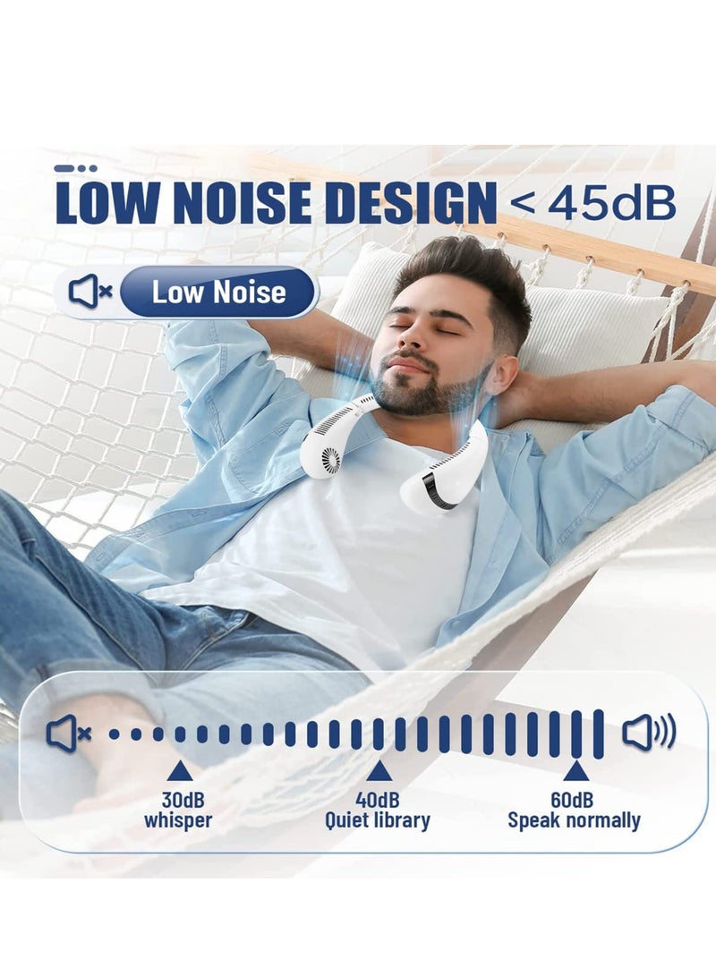 MIXDE Personal Fan, Portable Bladeless Fan, 3 Speeds Rechargeable, Battery Operated Neck Fan for Men Women Headphone Design(No Hair Twisting), for Travel Outdoor Sports  - Image 4