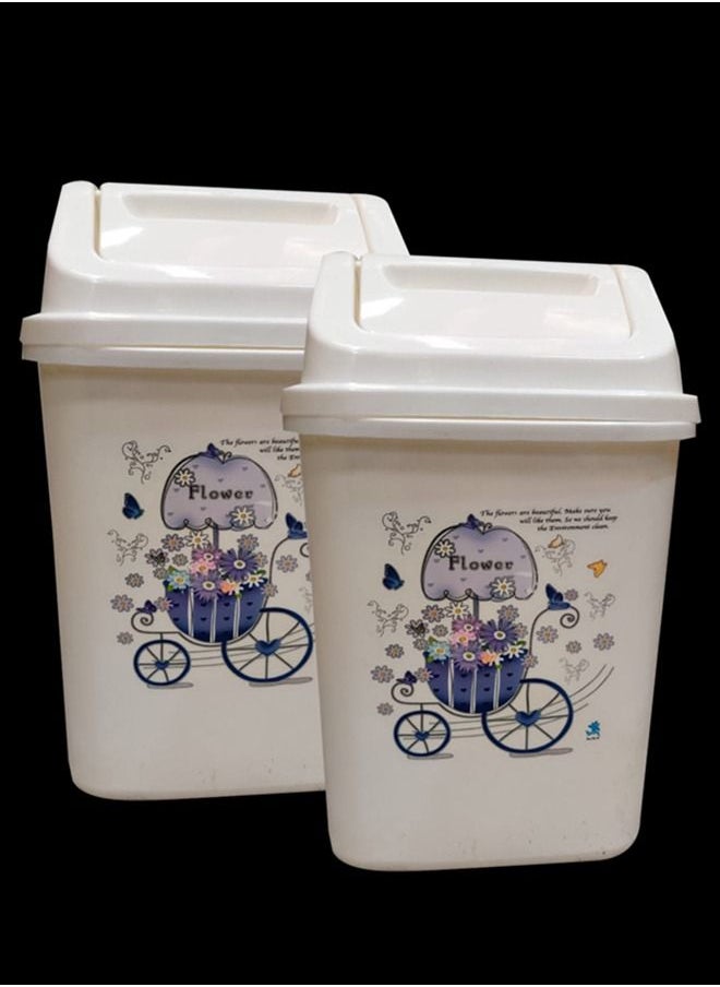 LACOT GENERAL TRADING LLC Set of 2 pcs Plastic Dust Bin With Swing Top For Home, Office, Factory-12 Ltr  - Image 1