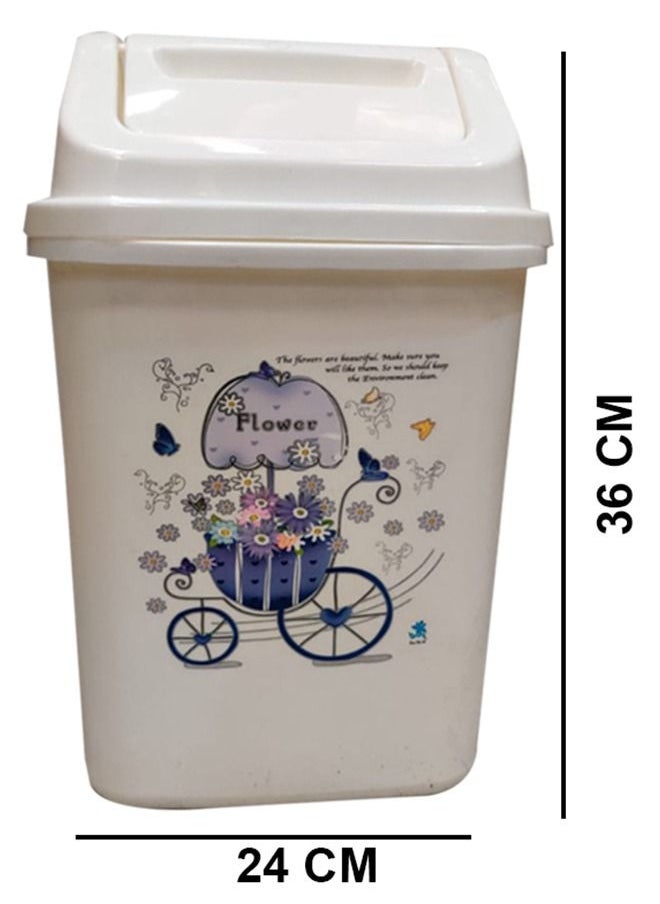 LACOT GENERAL TRADING LLC Set of 2 pcs Plastic Dust Bin With Swing Top For Home, Office, Factory-12 Ltr  - Image 2