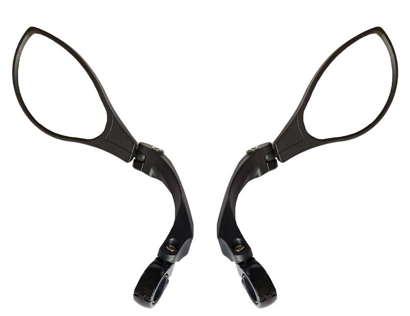 Hafny New Handlebar Bike Mirror HD BlastResistant Safe Crystal Clear Glass Mirror Adjustable Rotatable Rearview Mirror Bicycle HFM902SFR01 Silver 1 Pair