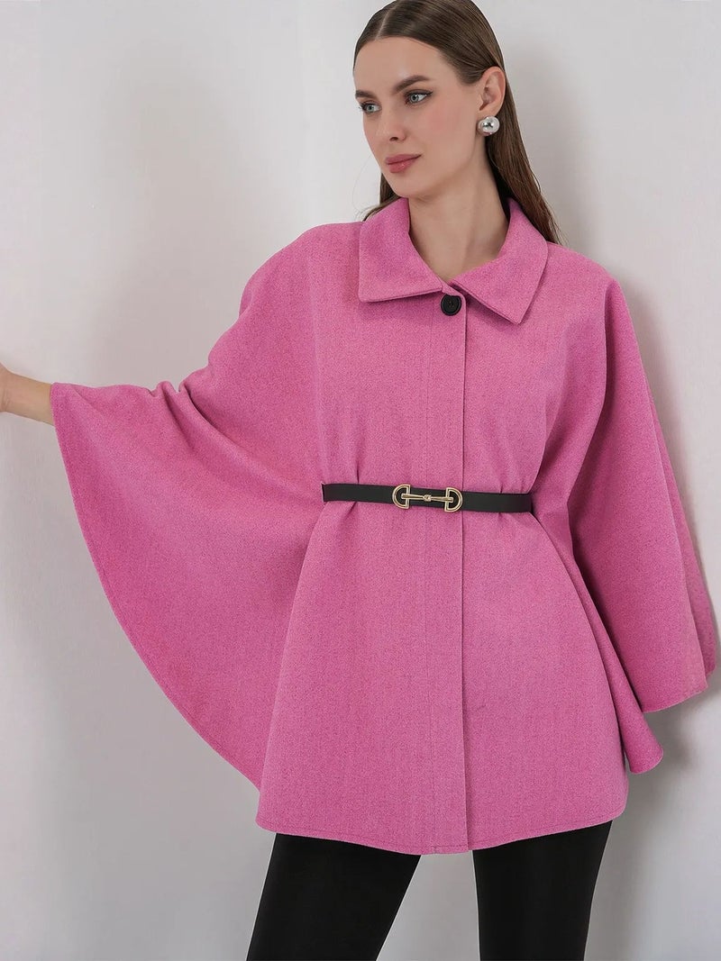 BIG DART BDART Belted Tweed Cape Coat - Image 3