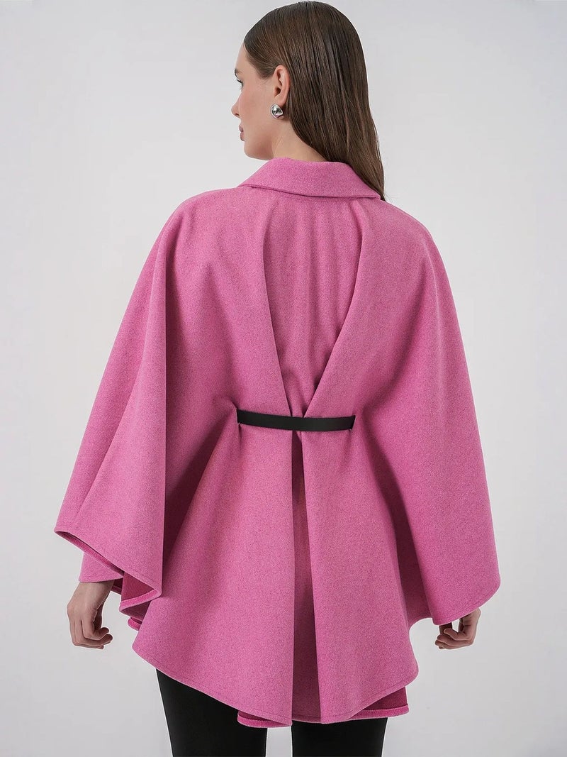 BIG DART BDART Belted Tweed Cape Coat - Image 4