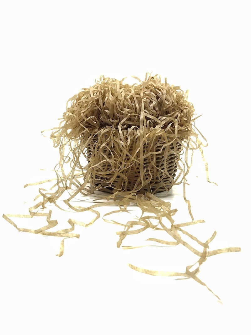 ECO SARRAS Food Grade Light Brown Crinkle Shredded Paper Grass Strips Reusable NonToxic and ECOFRIENDLY Packaging Material for Wedding Gifts Diwali Gift HAMPERS 100 Grams  - Image 3