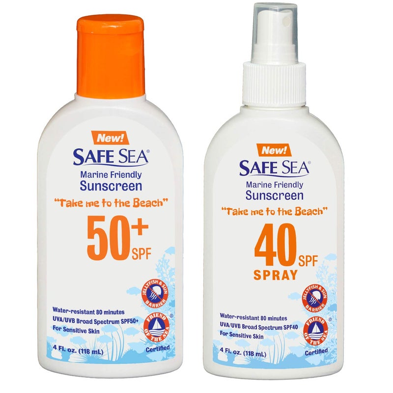 Safe Sea Anti-Jellyfish Sting Protective Lotion - Sunscreen - Sunblock - Sea Lice - Jelly Fish - 50SPF Adults (SPF50 + SPF40) - Image 1