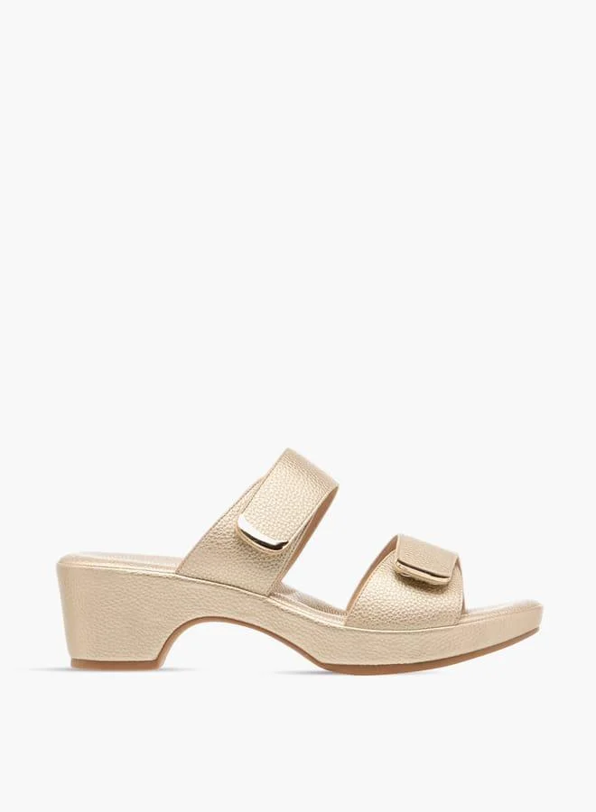 Flora Bella By Shoexpress Women Textured Slip-On Sandals with Block Heel