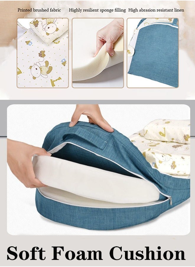 Aissiora Baby Lounger Baby Milk Feeding Pillow Breastfeeding pads with adjustable inclination Anti Reflux Pillow 0-30° Adjustable  Nursing pillows Infant Anti-Spit Milk Slope Mat  Spine protection Detachable cuffs Memory foam Suitable for newborns Nursing Pillow for Breastfeeding  - Image 5