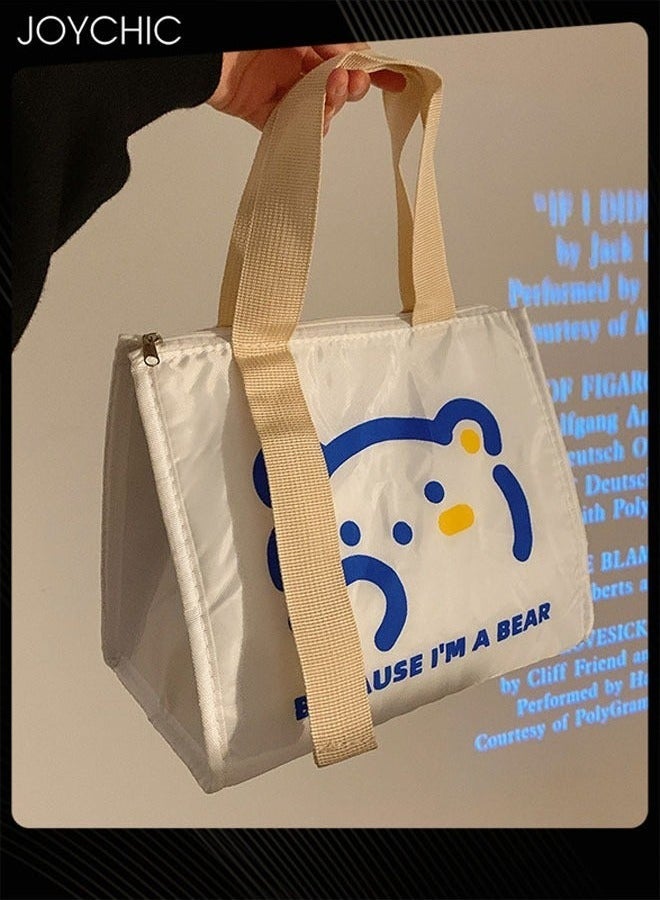 Joychic حقيبة غداء ملونة من الألمنيوم لحفظ الحرارة مقاومة للماء والزيت مع حزام مقبض للمدرسة والمكتب والعمل والسفر في الهواء الطلق - Image 1