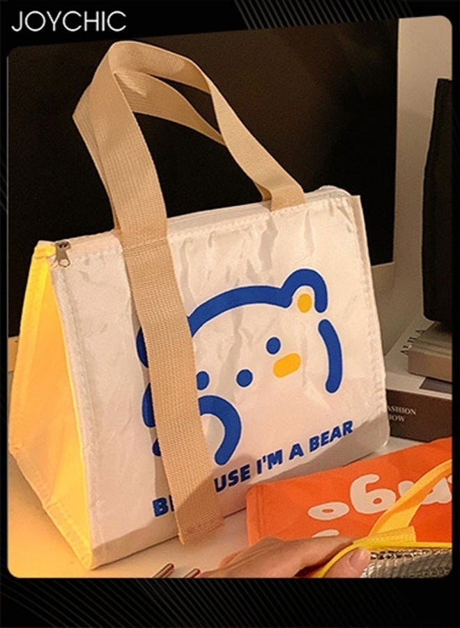 Joychic حقيبة غداء ملونة من الألمنيوم لحفظ الحرارة مقاومة للماء والزيت مع حزام مقبض للمدرسة والمكتب والعمل والسفر في الهواء الطلق - Image 2