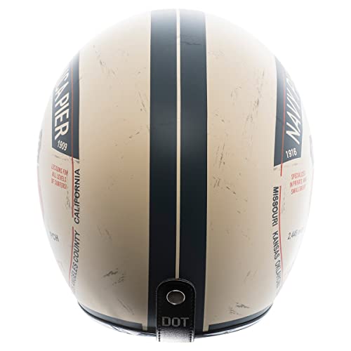 TORC unisex-adult open-face-helmet-style T50 Route 66 3/4 Helmet (with 'PCH' Graphic) (Flat White,XX-Large), 1 Pack - Image 3