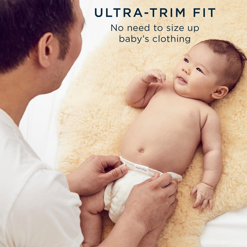 Esembly Cloth Diaper Inner - Organic Cotton Fitted Diaper- Soft, Ultra-Absorbant, Trim-Fitting Layer to Pair with Waterproof Outer for Blowout-Proof Diapering - 3-Pack, Size 1 (7-17lbs) - Image 4