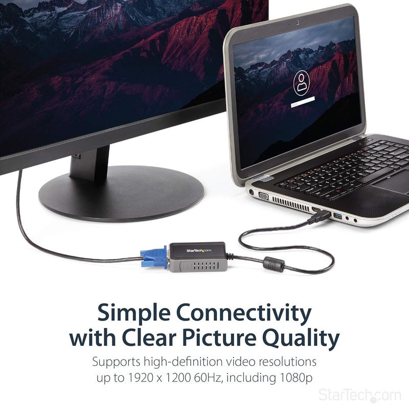 Star Tech .com USB 2.0 to VGA Adapter, USB to VGA Monitor Converter for Windows, 1440x900 (no support for macOS/ChromeOS/Linux) - Image 3