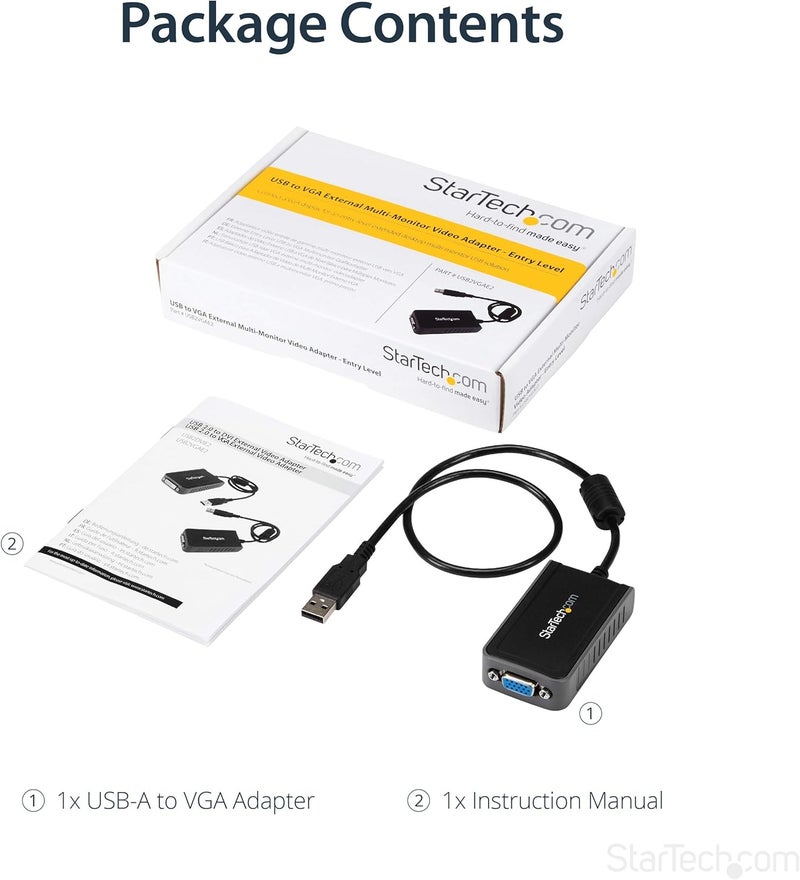 Star Tech .com USB 2.0 to VGA Adapter, USB to VGA Monitor Converter for Windows, 1440x900 (no support for macOS/ChromeOS/Linux) - Image 5