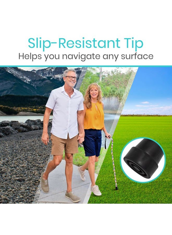 VIVE Walking Cane Portable Adjustable Offset Balance Stick Lightweight & Sturdy Mobility Walker Aid For Arthritis Elderly Seniors & Handicap One Size White Butterfly - Image 5